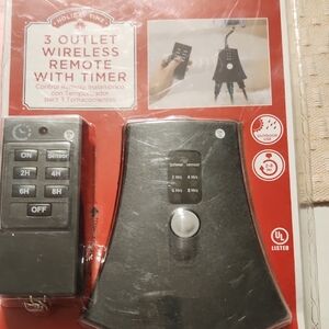 BNIB Holiday Time Wireless Bell Shape Black Remote with Timer
